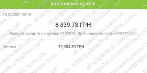 Поверенення 14 лютого 2021 – 27461 гривень з Amerom