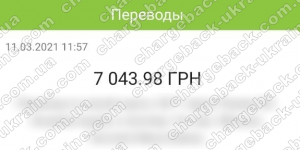 Поверенення 11 березня 2021 – 7043 гривень з Amerom