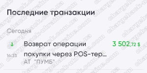 Поверенення (чарджбек) 29 вересня 2021 – 7751 USD з Vlom