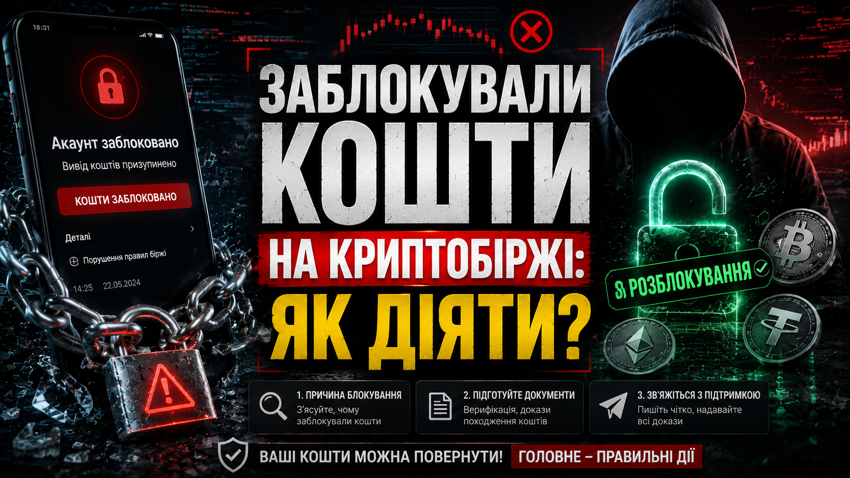 Заблокований акаунт на криптобіржі та процес комплаєнс перевірки